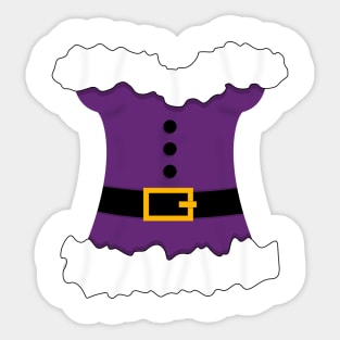 White and Purple Corset Christmas Mrs Claus Sticker